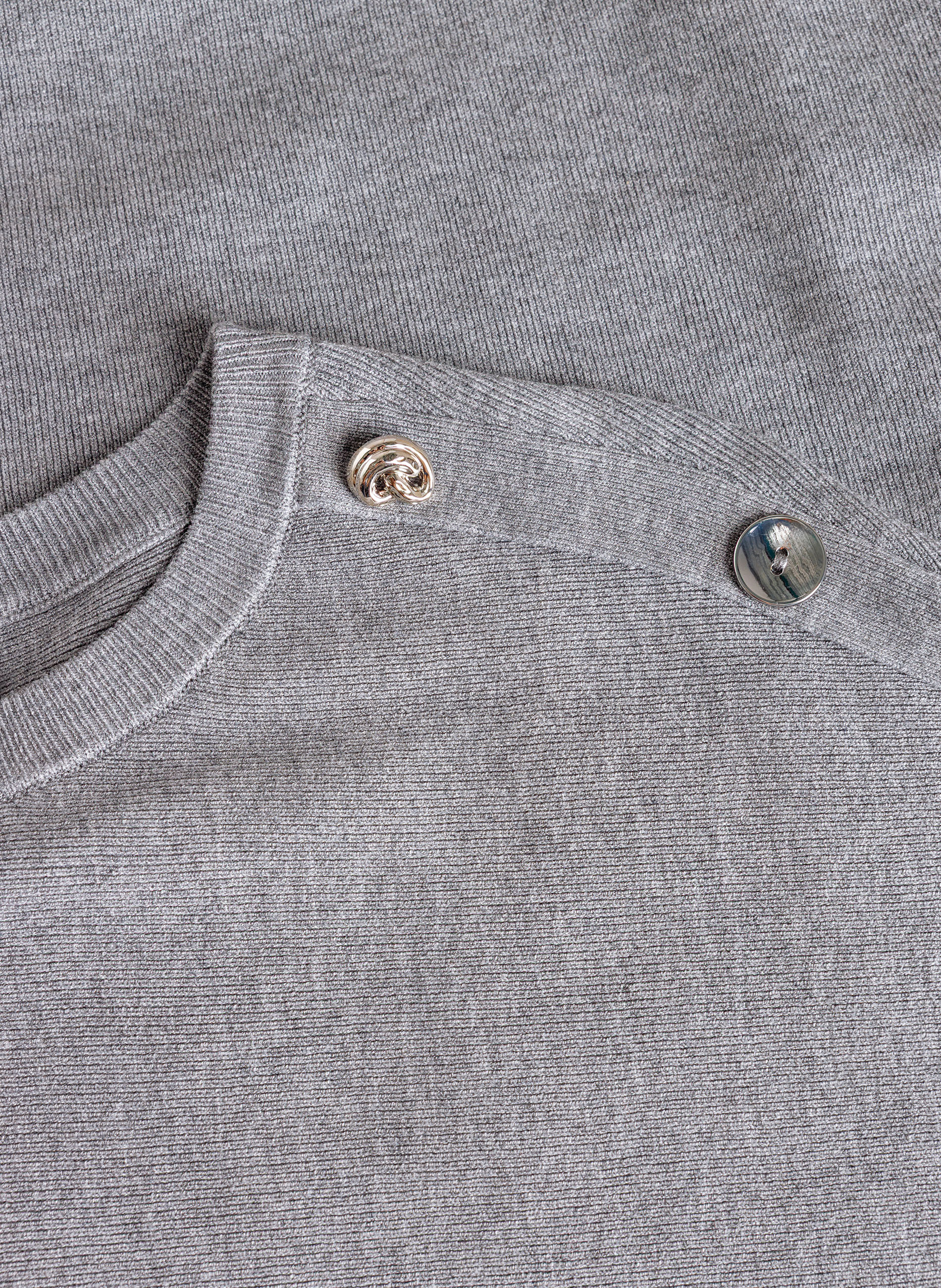 Yest Salma top Grey Melange, gemêleerde grijze dames top